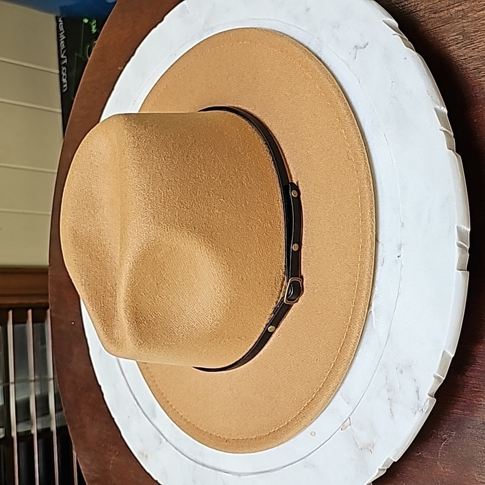Lisianthus Women Belt Buckle Fedora Hat Camel - Picture 6 of 8